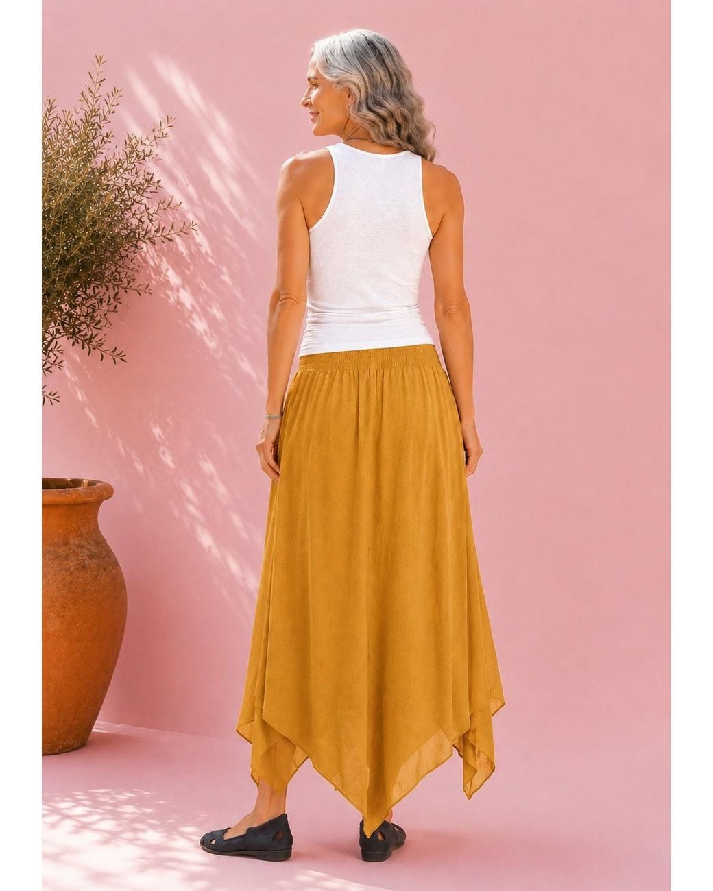Lumina Eligma Yellow Crinckle Freesize Skirt
