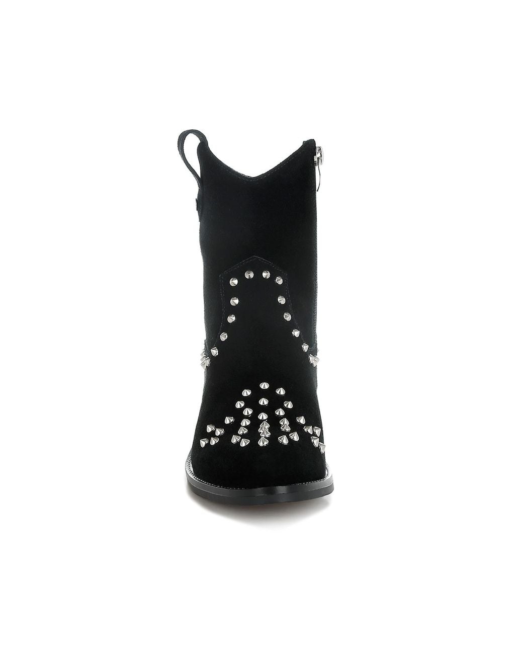 Rag & Co Black Hira Studs Embellished Cowboy Boots