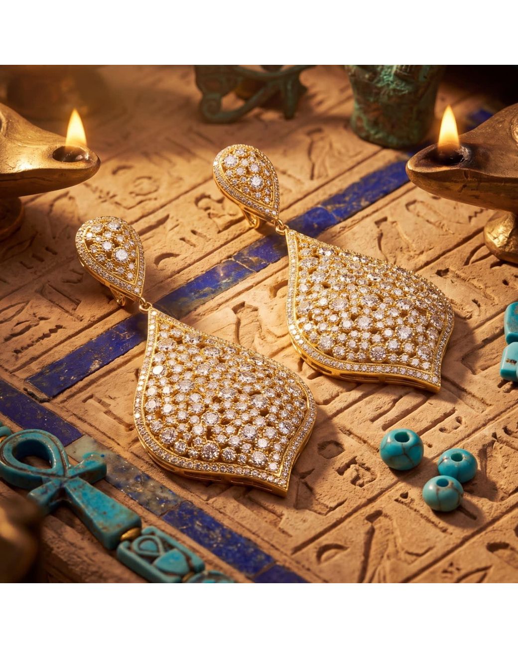 Latelita London Metallic Arabian Nights Earrings Gold
