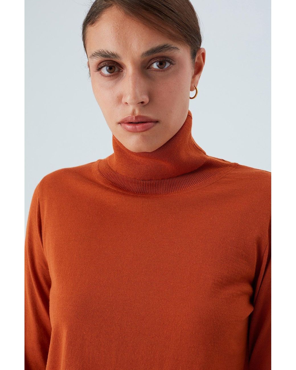 Peraluna Orange Valeria Fine Turtleneck Pullover