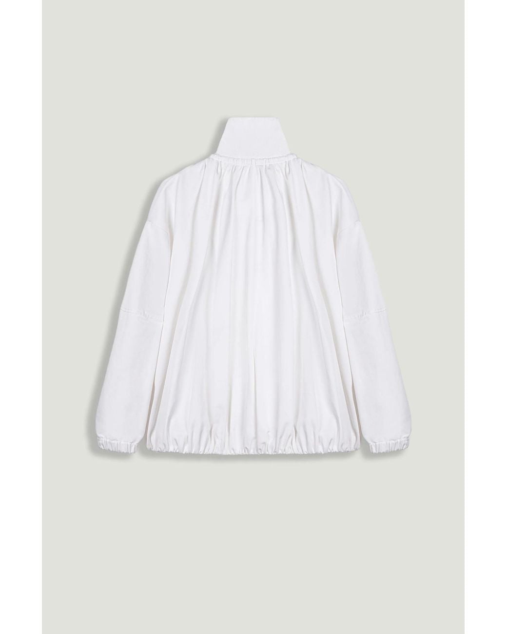 Nocturne White Oversized Zip-Front Jacket