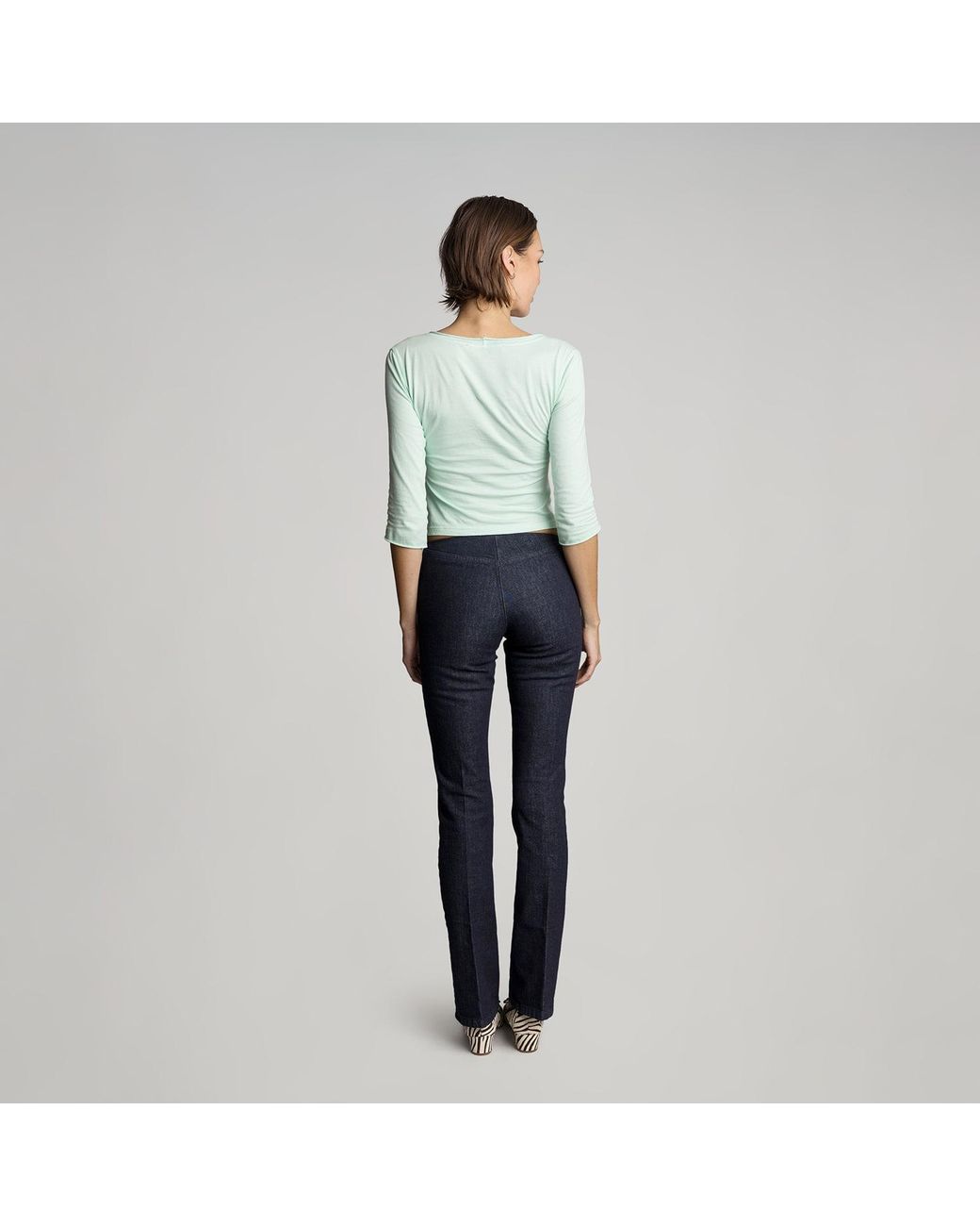 Love and Nostalgia Blue No Biggie Three Quarter Sleeve Top