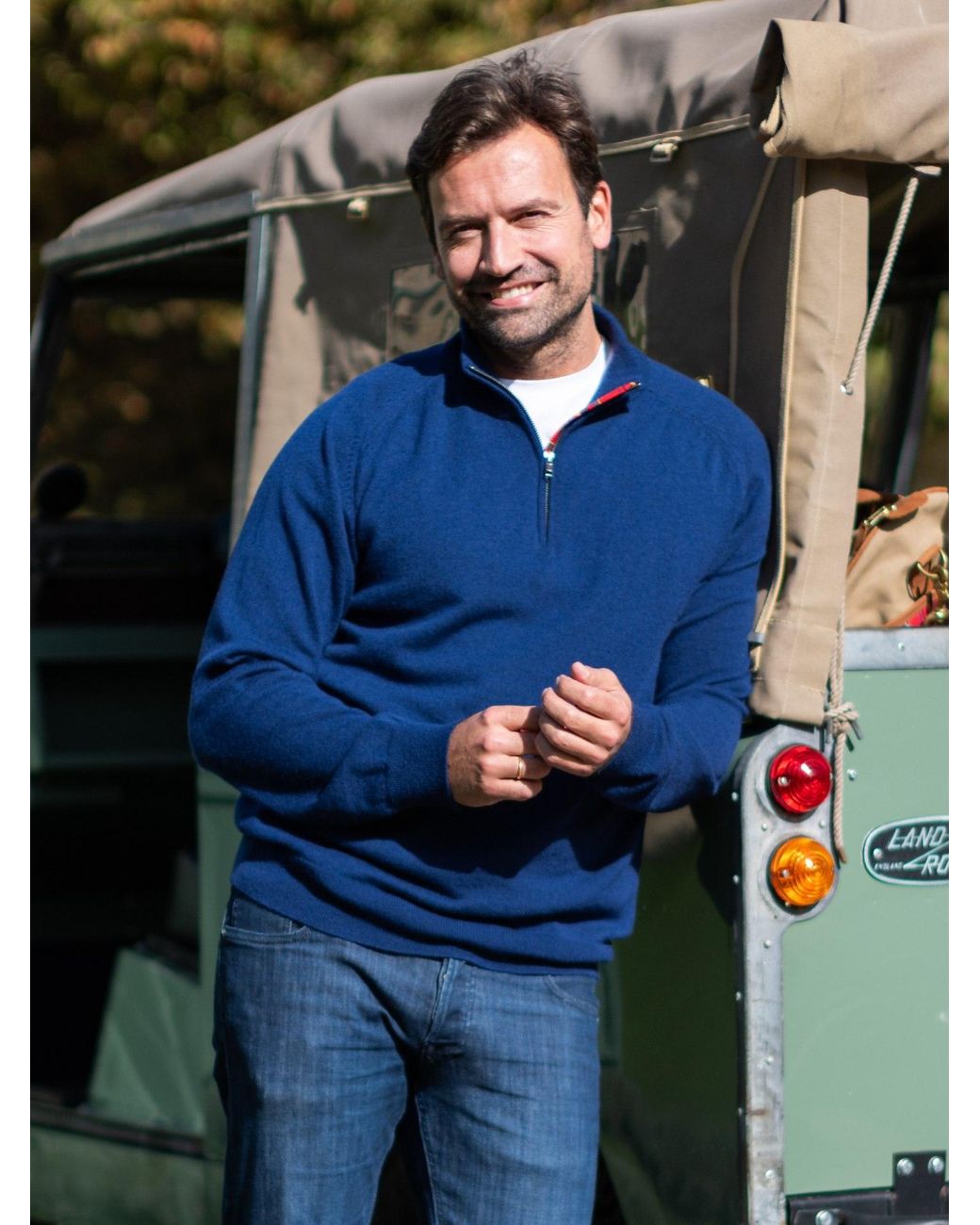 Koy Clothing Blue The Mara Quarter Zip Jumper for men