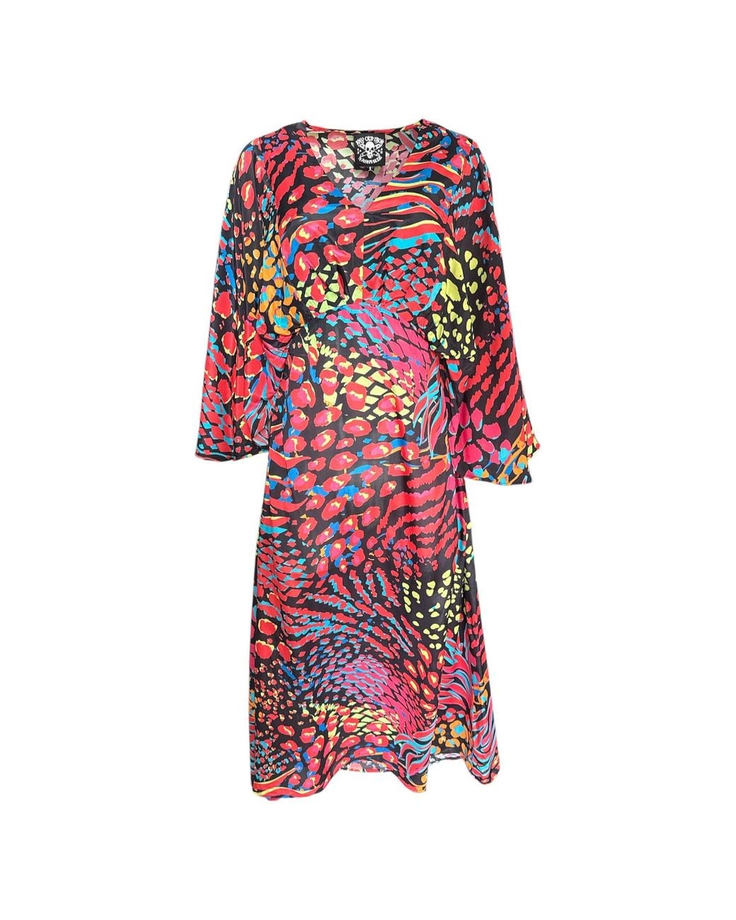 Any Old Iron Red Neon Animal Kyoto Dress