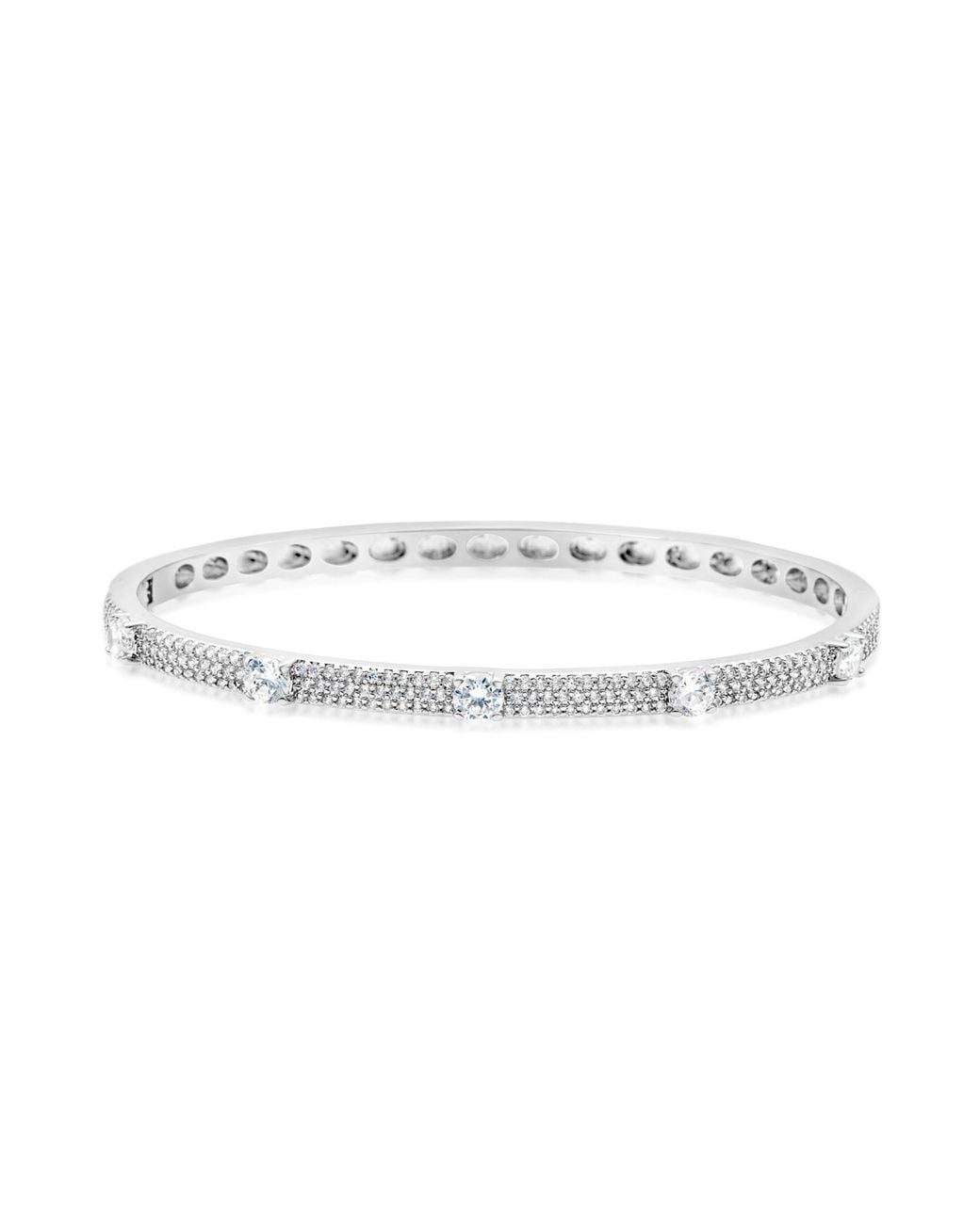 SHYMI Metallic Slim Pave Round Stone Bangle