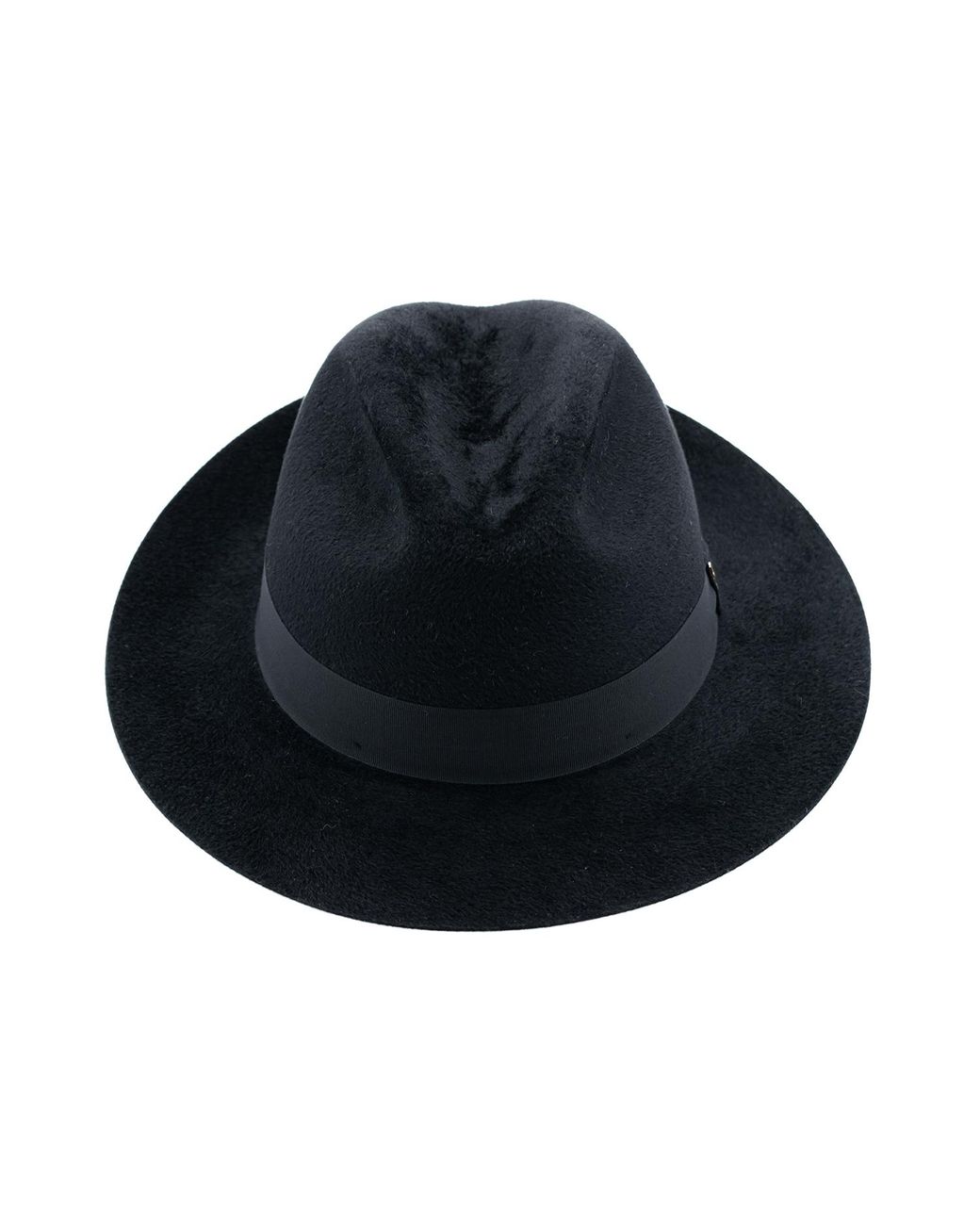 DORIA 1905 Black Smooth Lapin Felt Fedora Hat for men