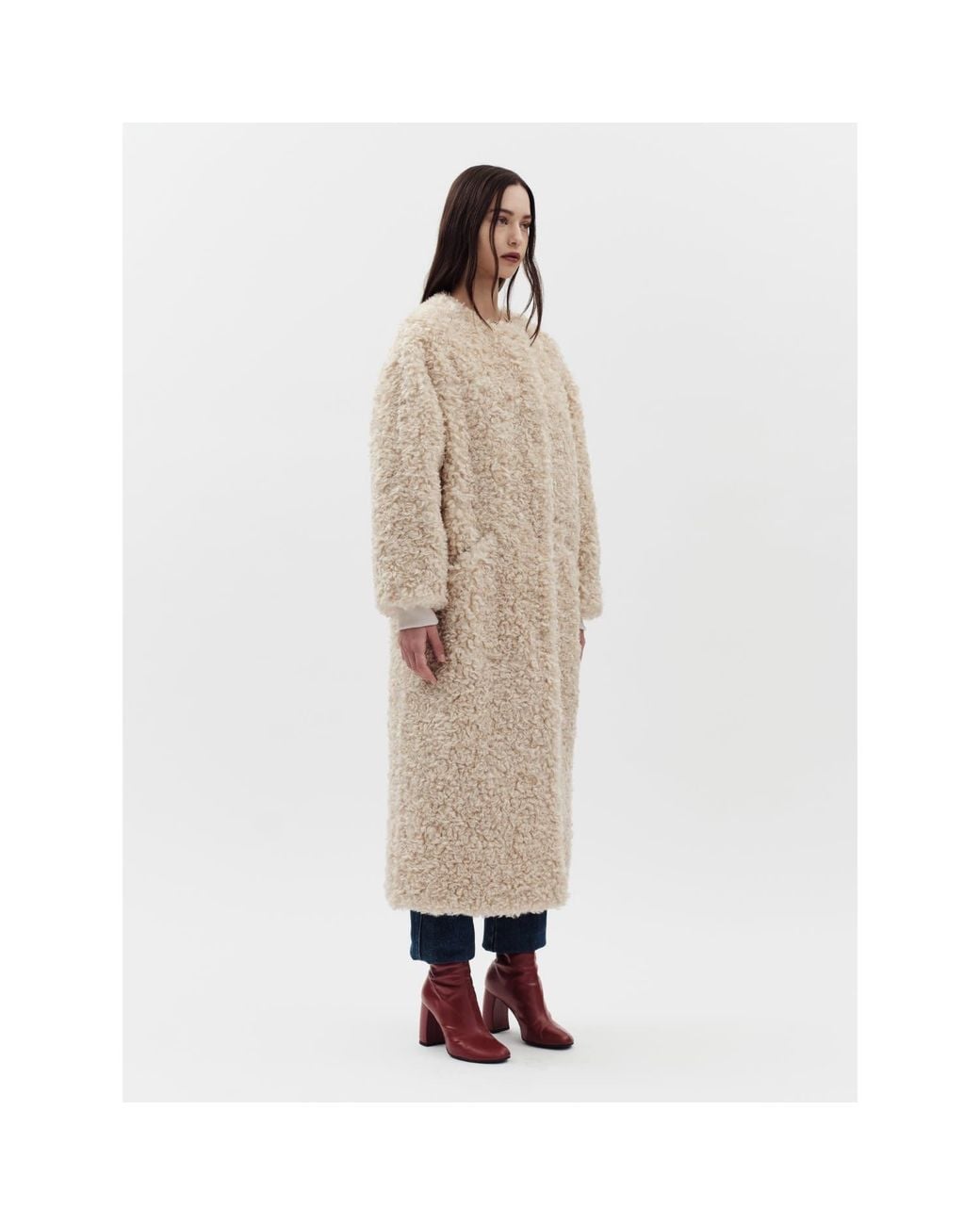 Jakke Natural Neutrals Arc Lines Coat