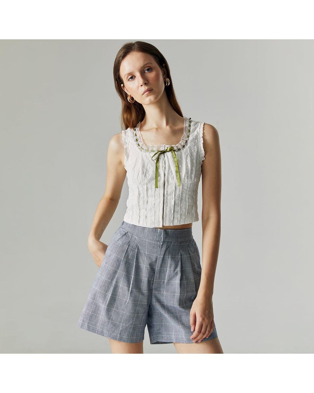 Ats the Label White Lena Ribbon Top