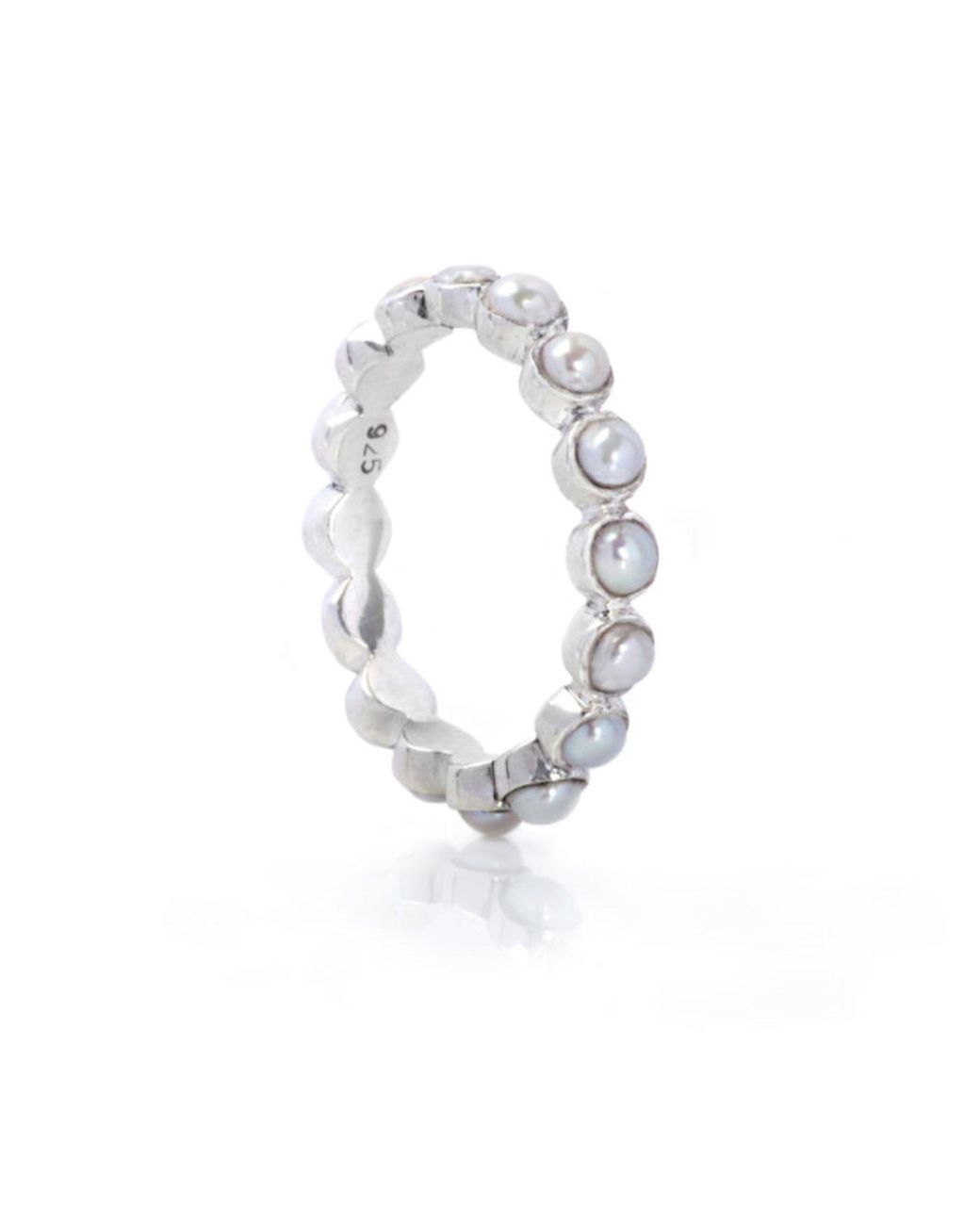 The Jewellery Store London Metallic Pearl Gemstones Band