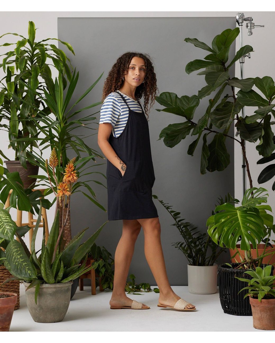Known Supply Blue Overall Cotton Dress