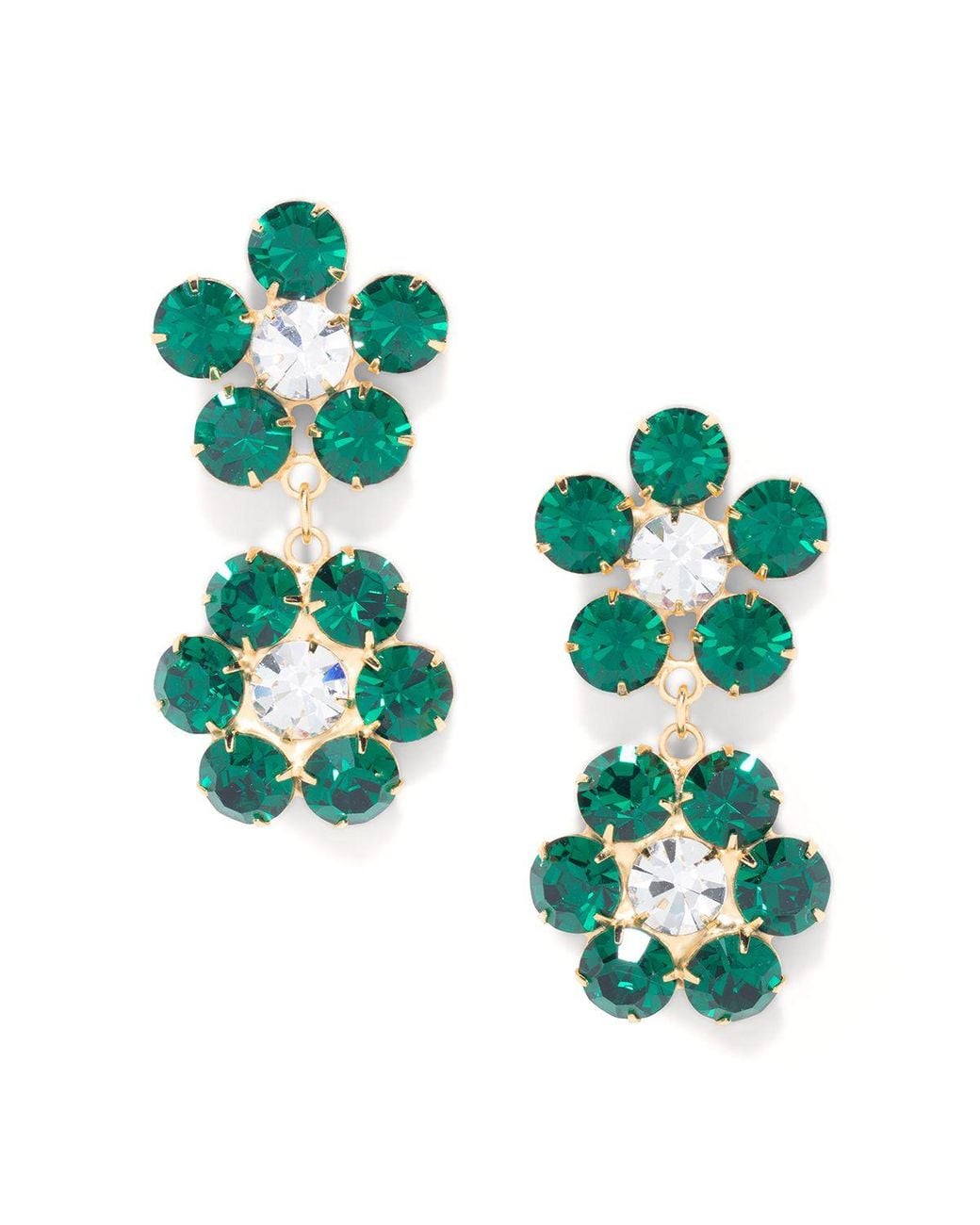 The Pink Reef Green Penelope Handcrafted Crystal Double Florals