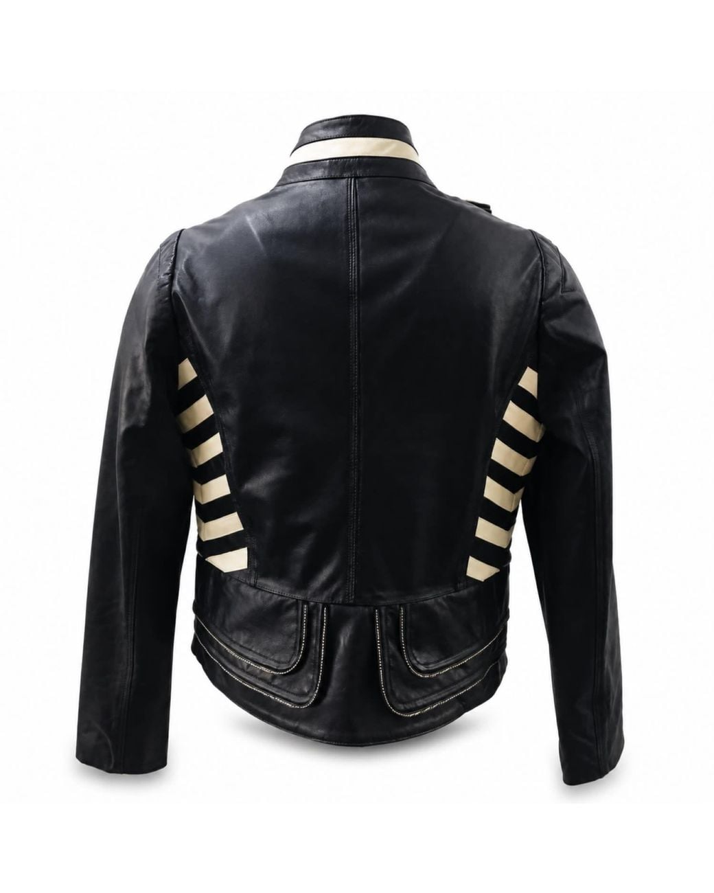 Zasta Studio Black Flower Biker Leather Jacket