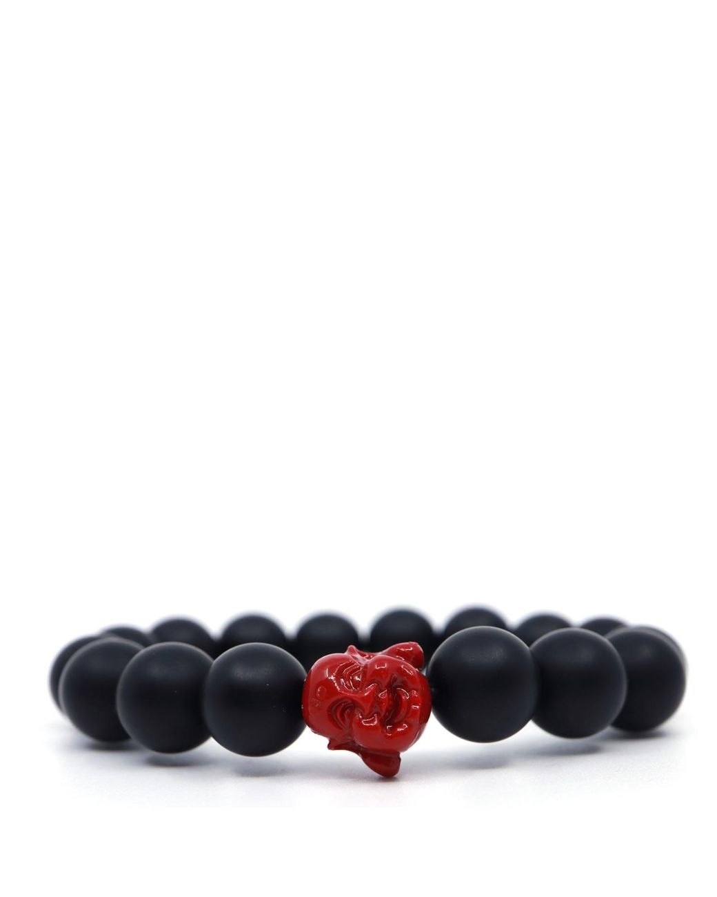 Shar Oke Blue Deep Happy Buddha & Matte Onyx Beaded Bracelet for men