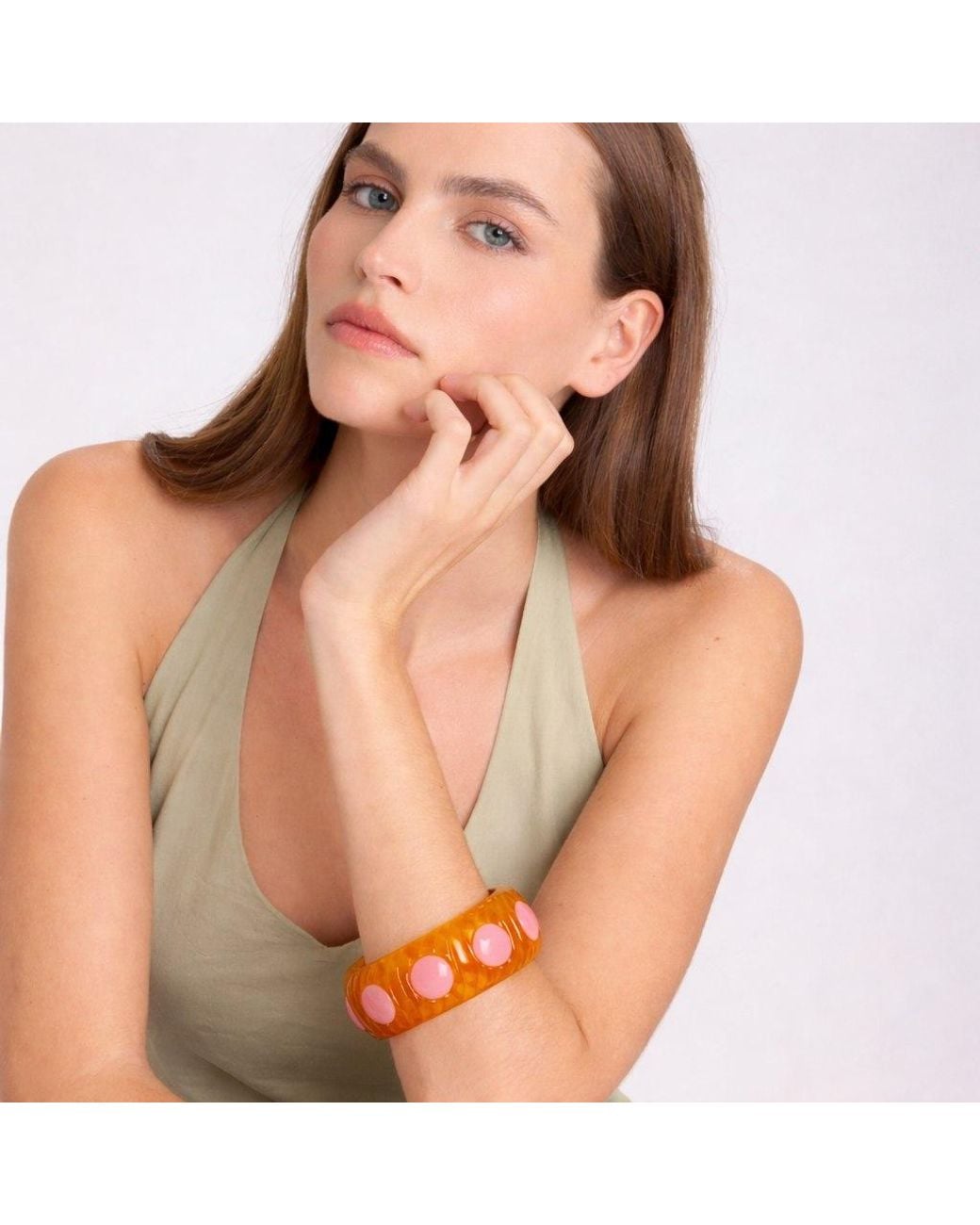Michael Nash Jewelry Orange Michelle Amber And Light Rose Bangle