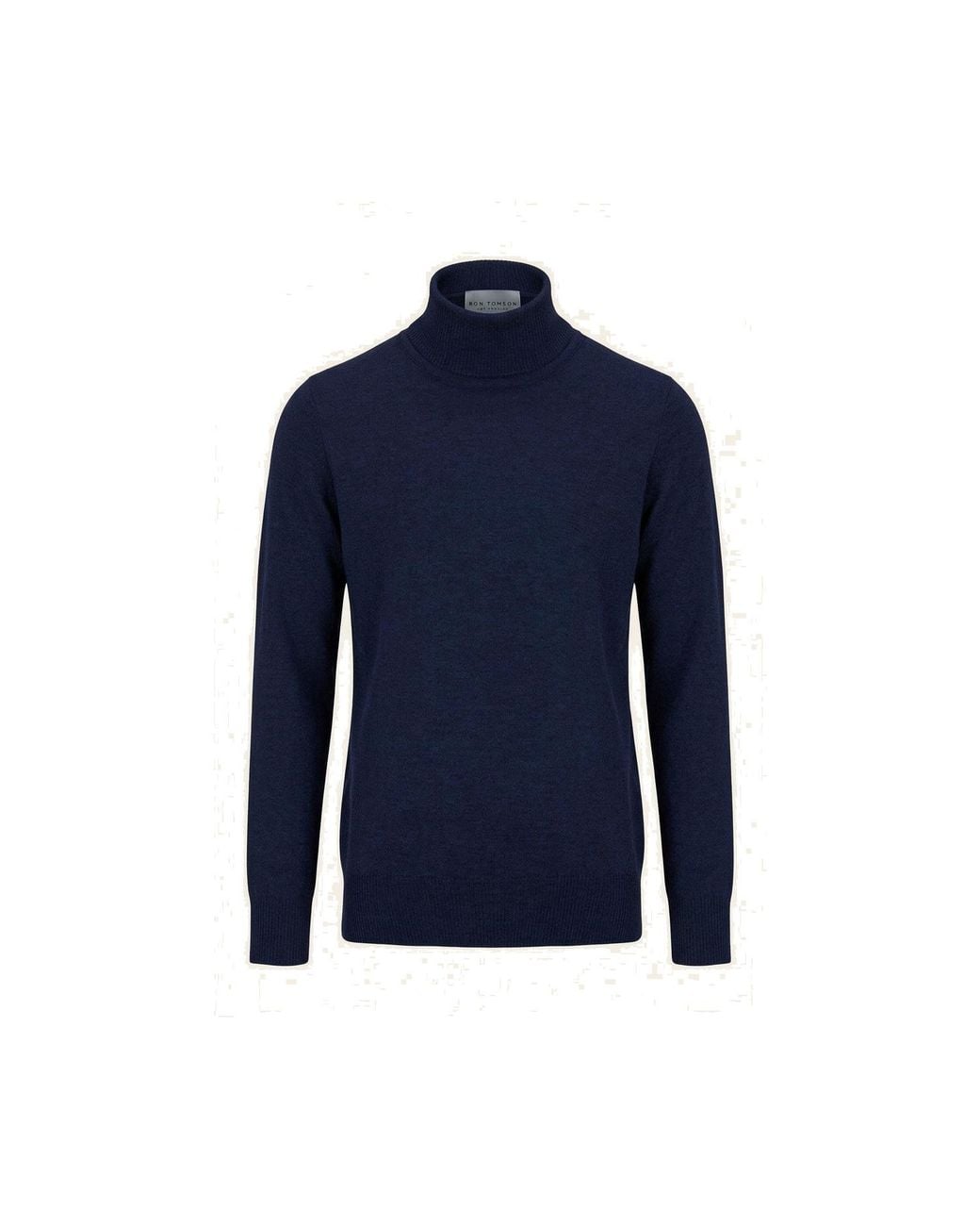 Ron Tomson Blue Rollneck Knit Sweater for men