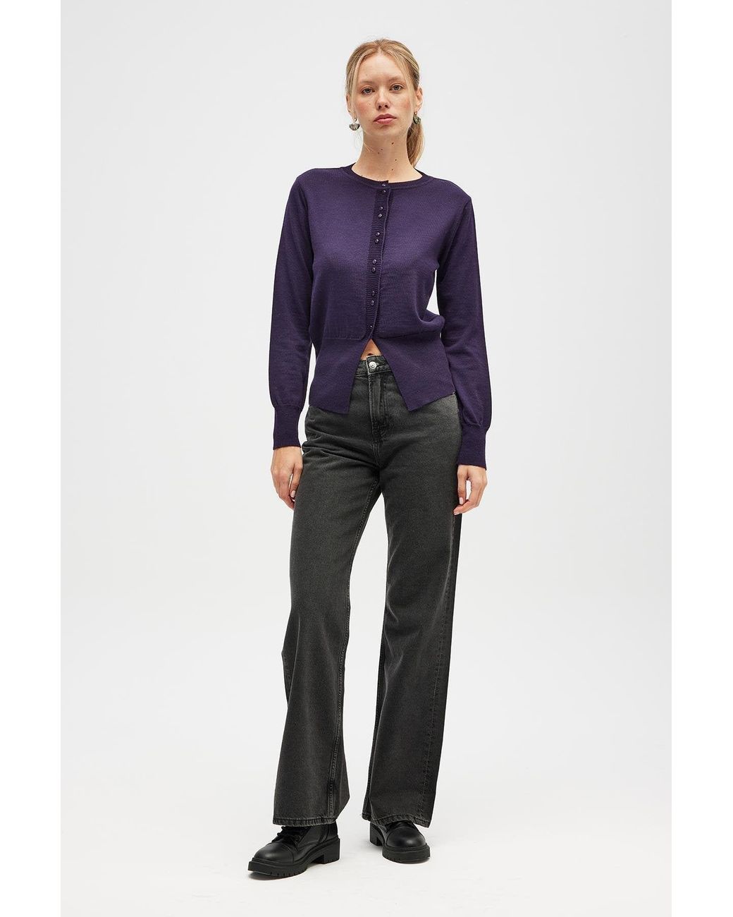 Peraluna Blue Ripley Steel Knit Cardigan