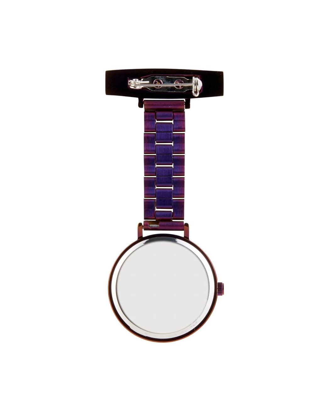 Bermuda Watch Company Annie Apple Meraki Silver/purple Link Nurse Fob Watch