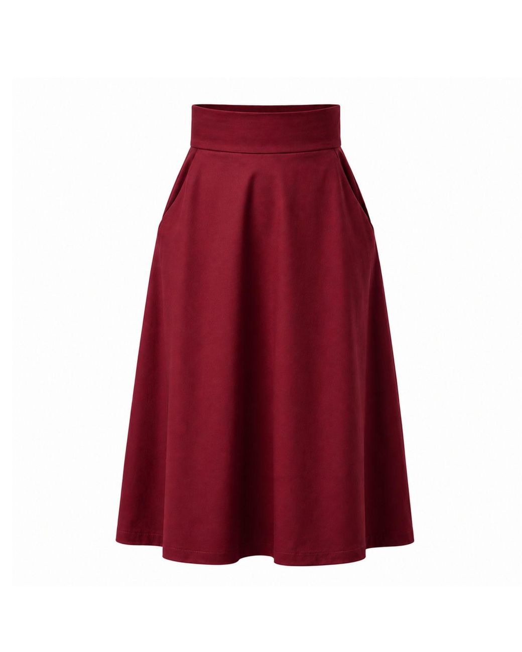Nikka Place Midi Flared Cotton Skirt With Pockets