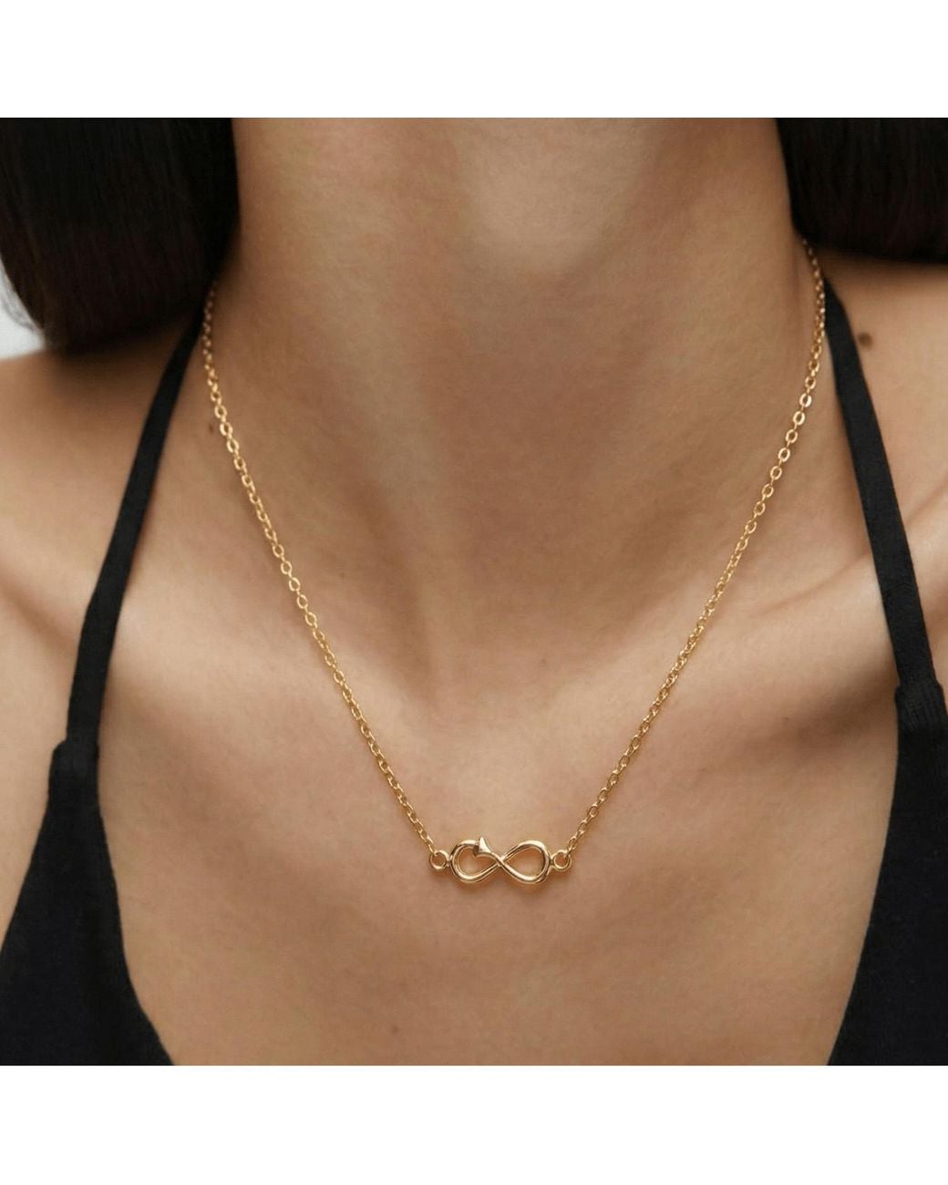With Love Darling Metallic Horizontal Infinity Necklace