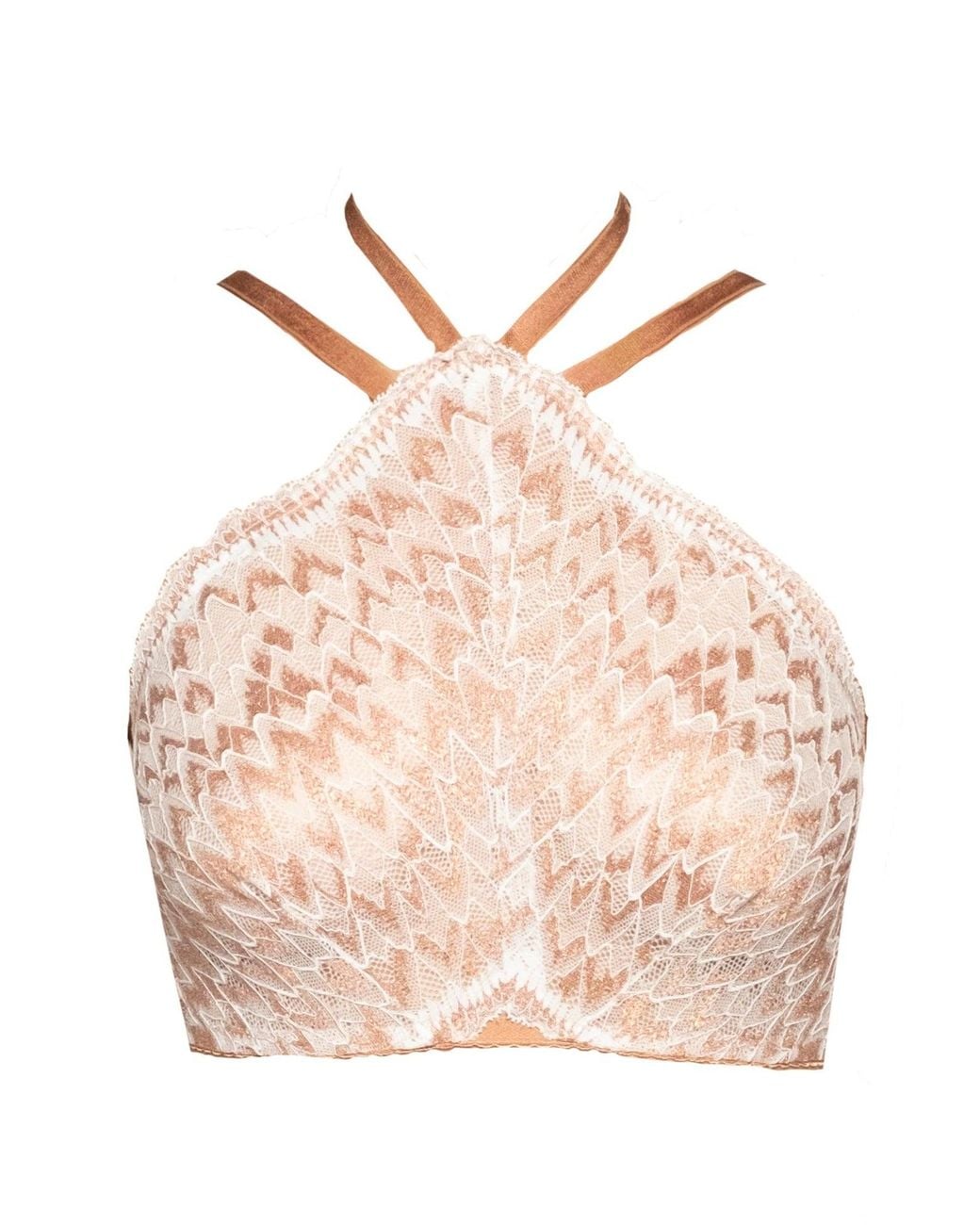 Carol Coelho Pink Cardin Copper Metallic Halter Bralette
