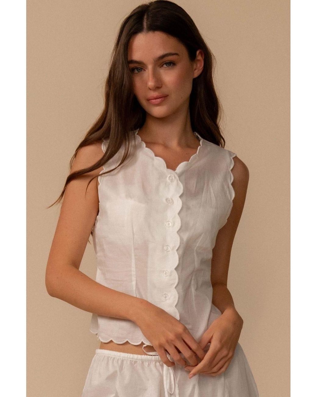 Montce White Scalloped Vest