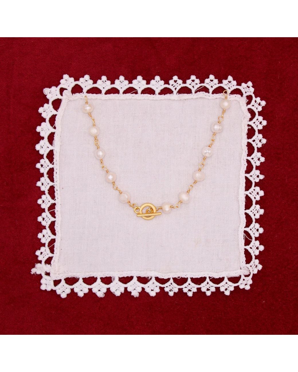 Iris London Metallic Anna Pearl Necklace