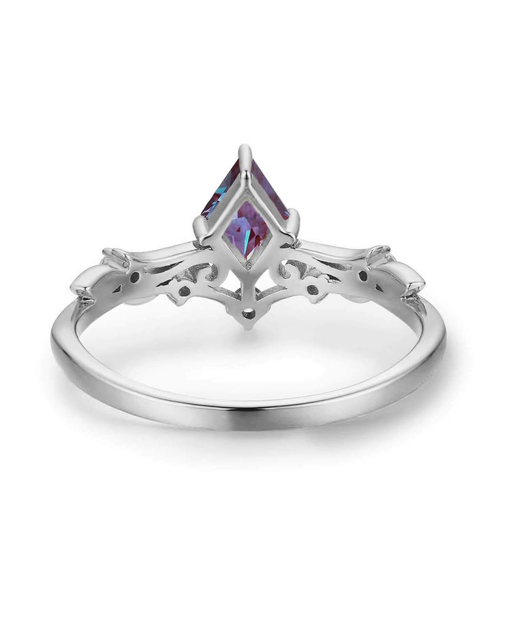 Azura Jewelry New York Blue Victorian Lace Alexandrite Ring Solid