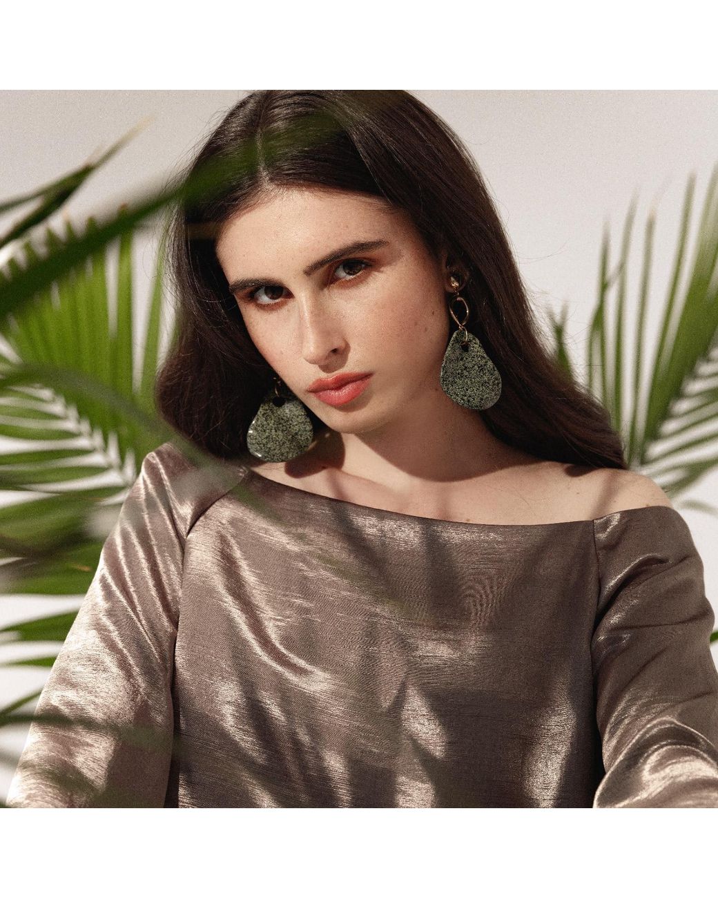 Lita Couture Gray 70S Vibes Liquid Top