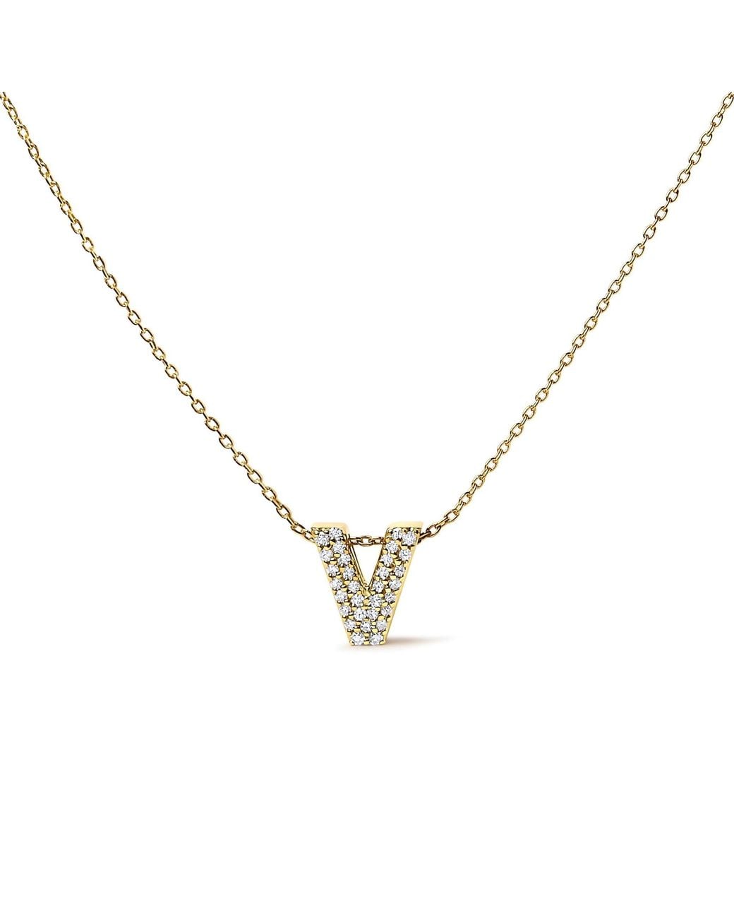 Haus of Brilliance Metallic 10K Diamond Accent "A-Z" Initial Bubble Pendant Necklace