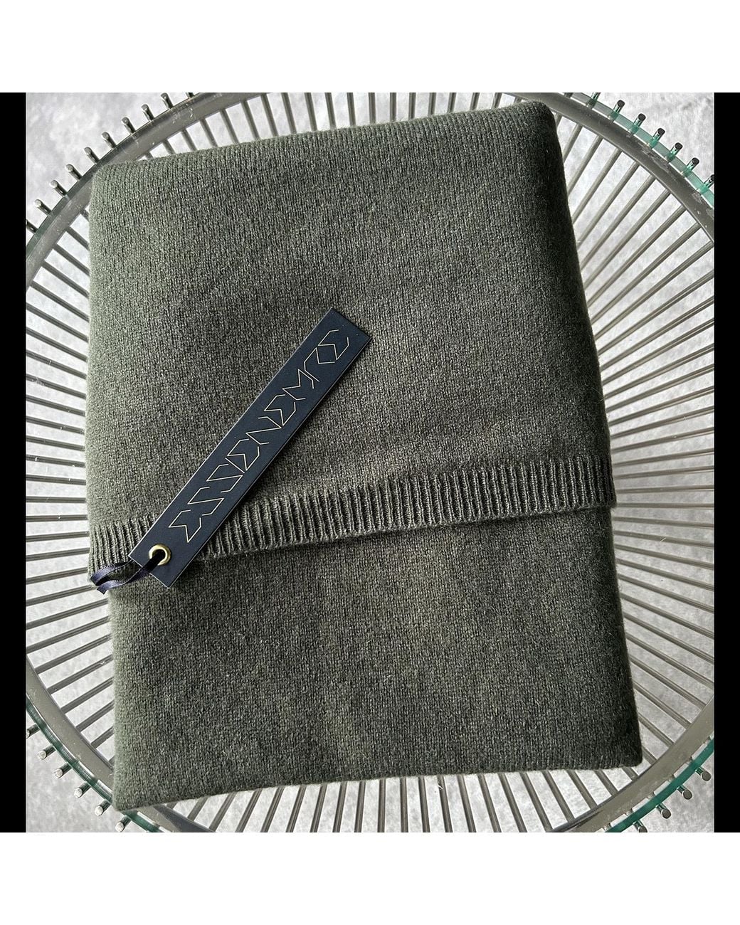 Essien & Emre Green Cashmere Scarf Khaki