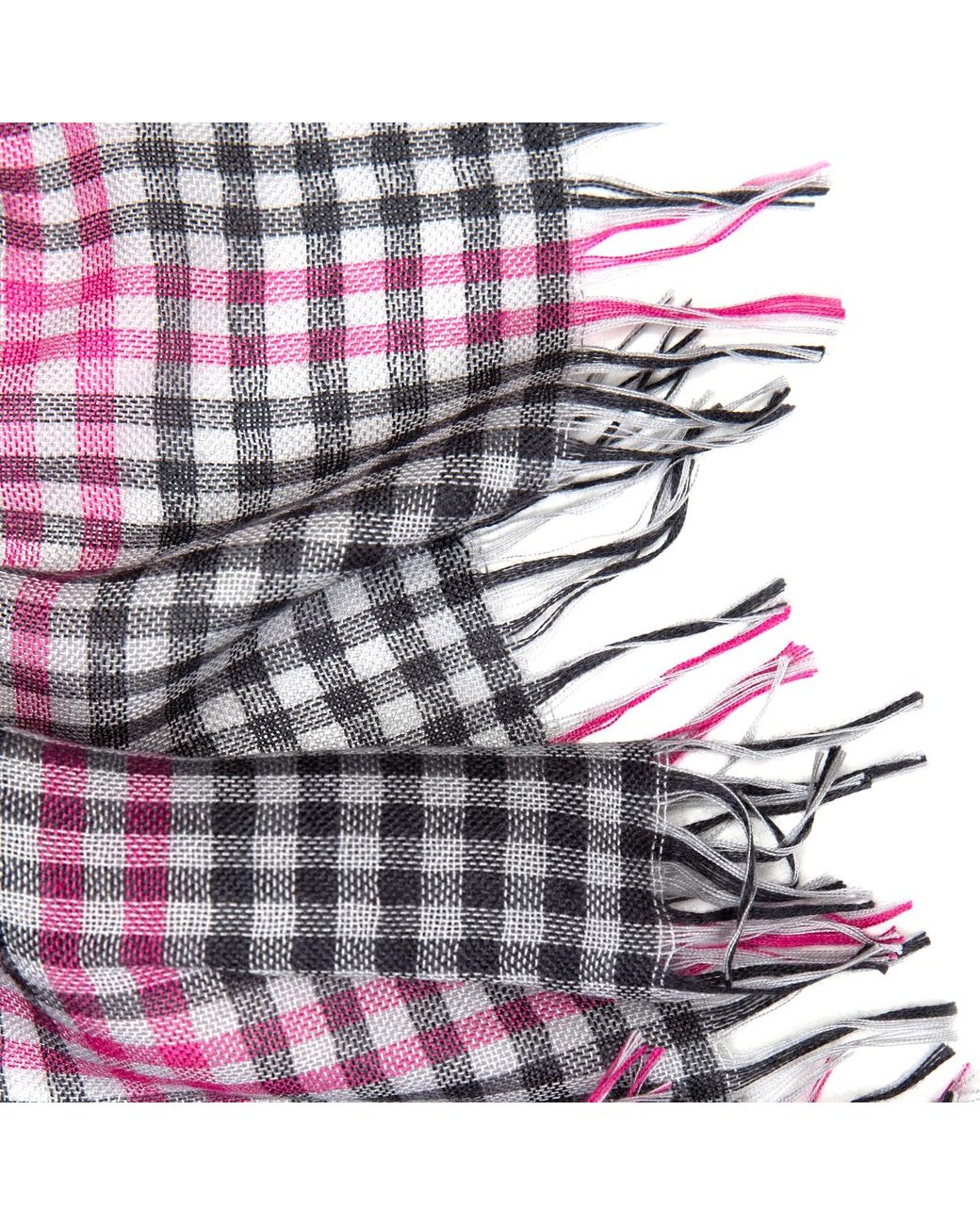 Kinalba Blue Weekender Gingham Cashmere & Silk Scarf