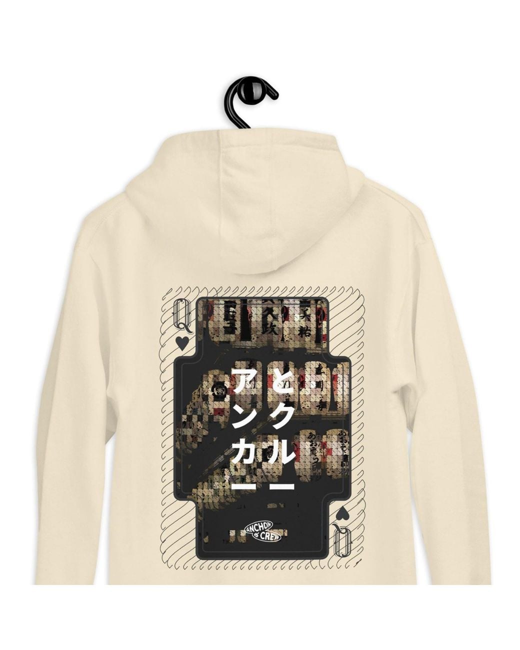 Anchor and Crew White Neutrals Bone One Japan Gurafiku Cotton Blend Hoodie
