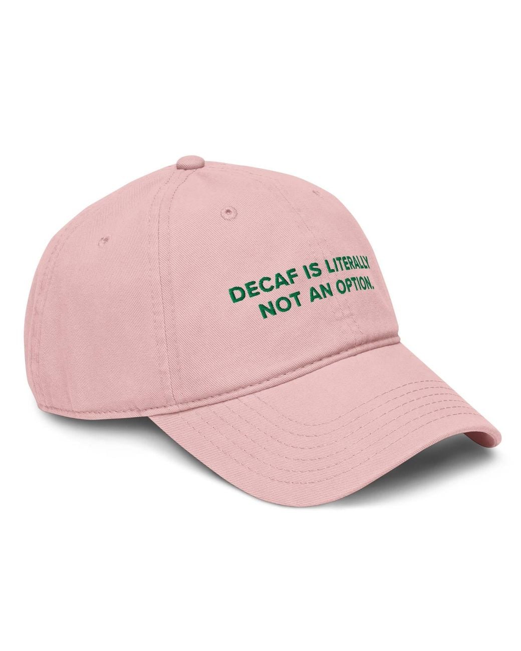 Anchor and Crew Pink Rose Gustatory Decaf Is Literally Not An Option. Cotton Embroidered Cap for men