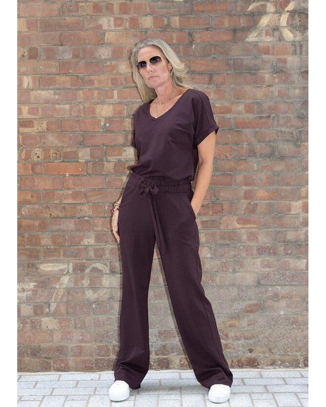 Weartwo London Purple Goddess Wide Leg Trousers, Burgundy