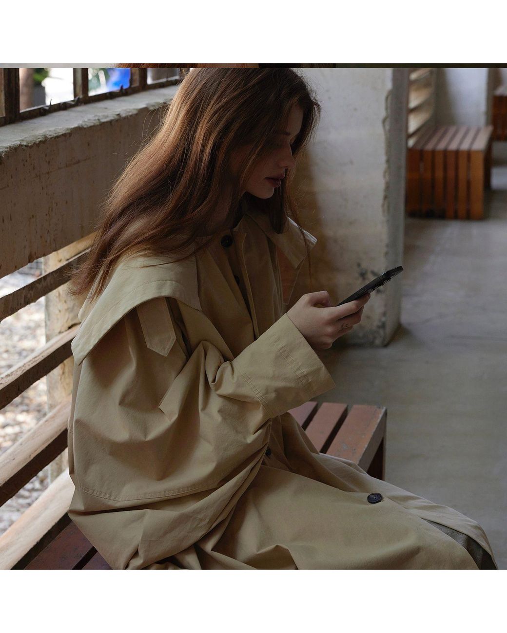 Belsize25 Natural Neutrals Wing Coat Oversized Cocoon-Shaped Trench Coat