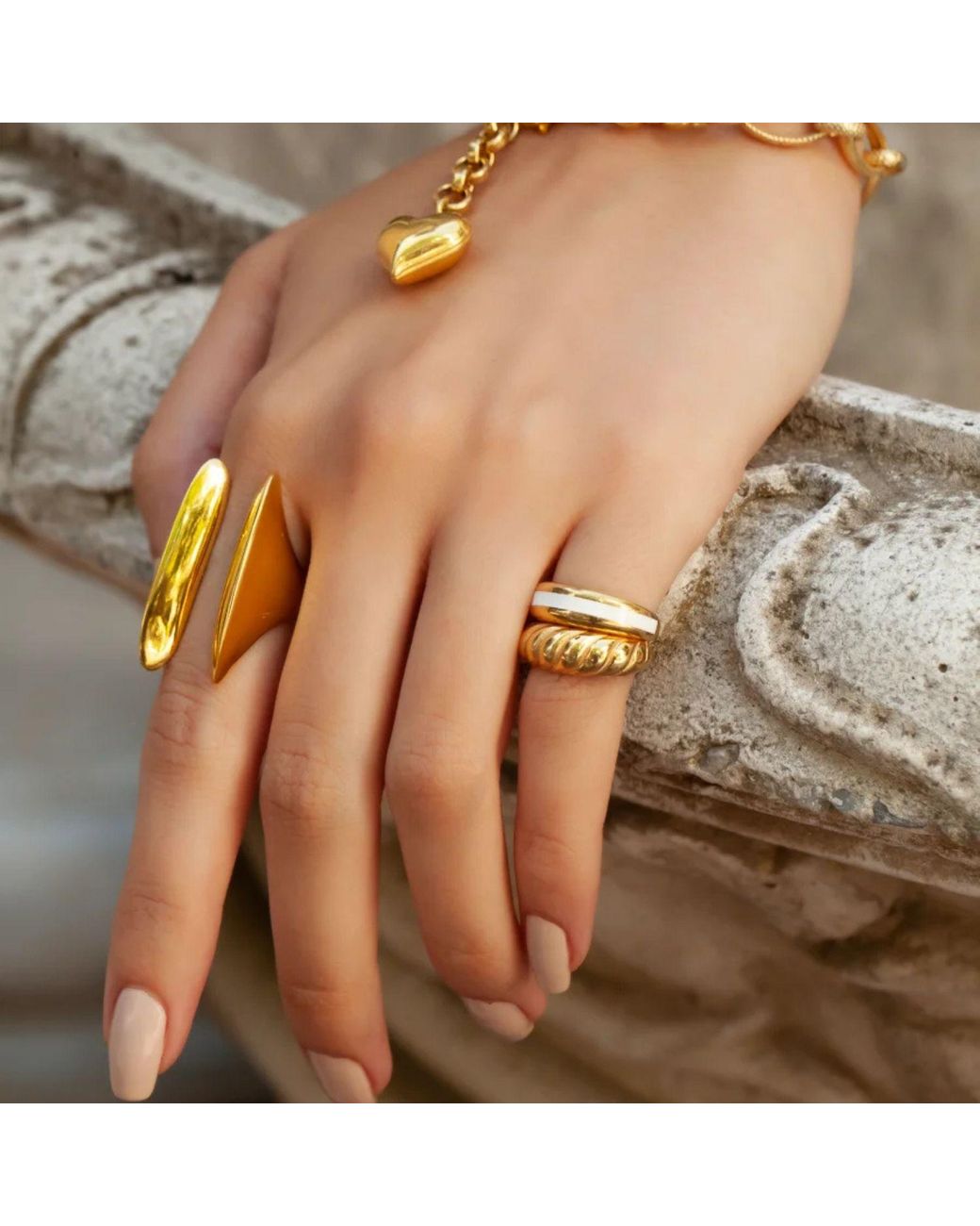 LINYA JEWELLERY Metallic Nely Big Open Ring