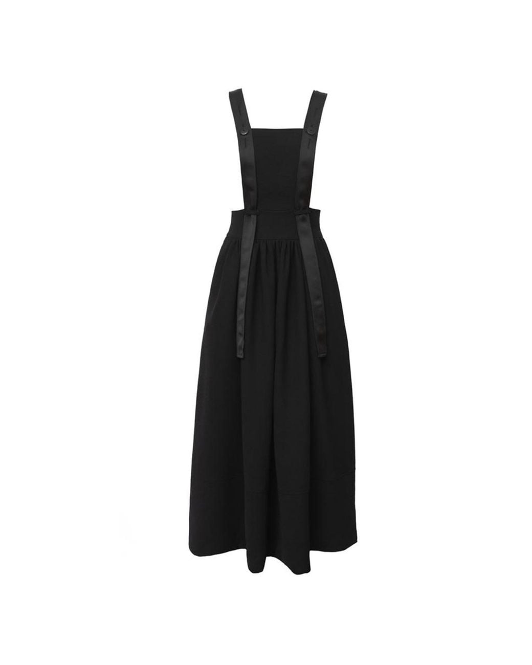 Julia Allert Black Midi Apron Dress With Adjustable Straps