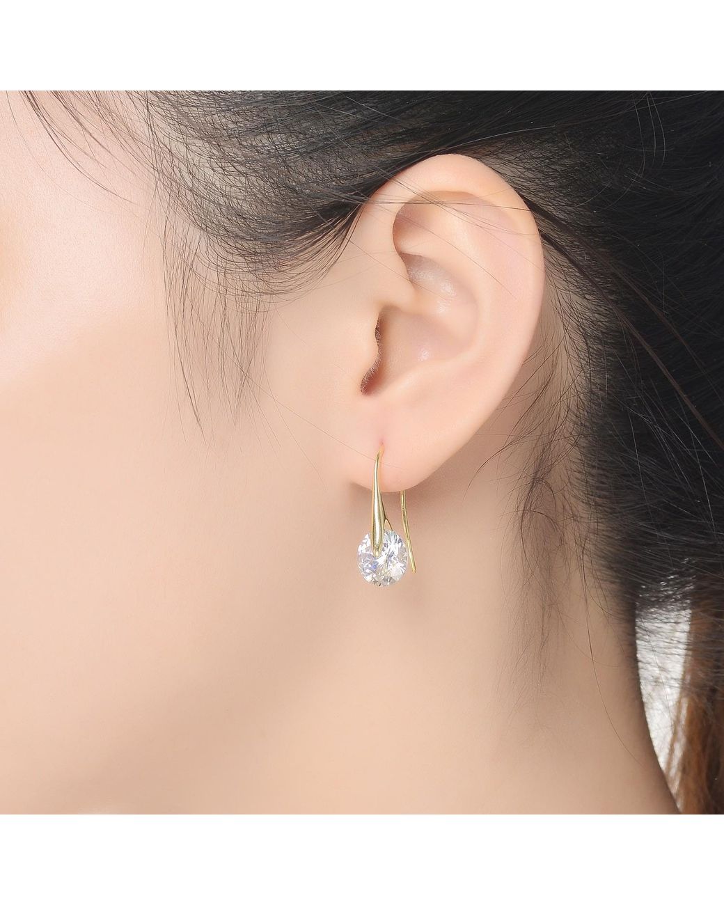 Genevive Jewelry Metallic Rachel Glauber Elegant Plated With Round Cubic Zirconia Hook Earrings