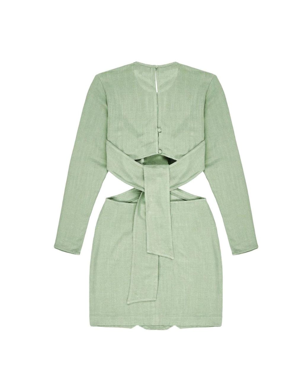 Mimhi Maison Green Cut-Out Mini Dress With Open Back – Sage