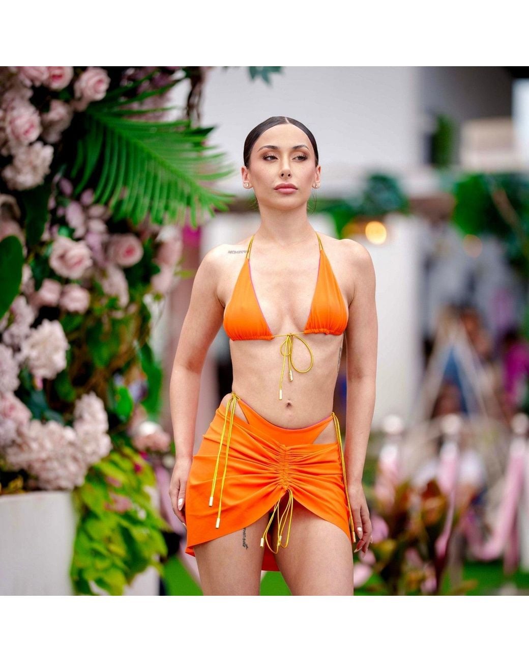 Capri Swim™ Orange Resort Mini Skirt Neon