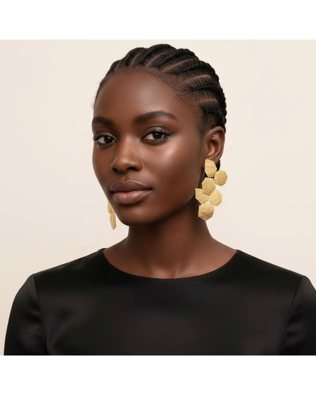 Meraki by Rashmi Bajaj Metallic Gilded Honeycomb Plated Dangle Earrings