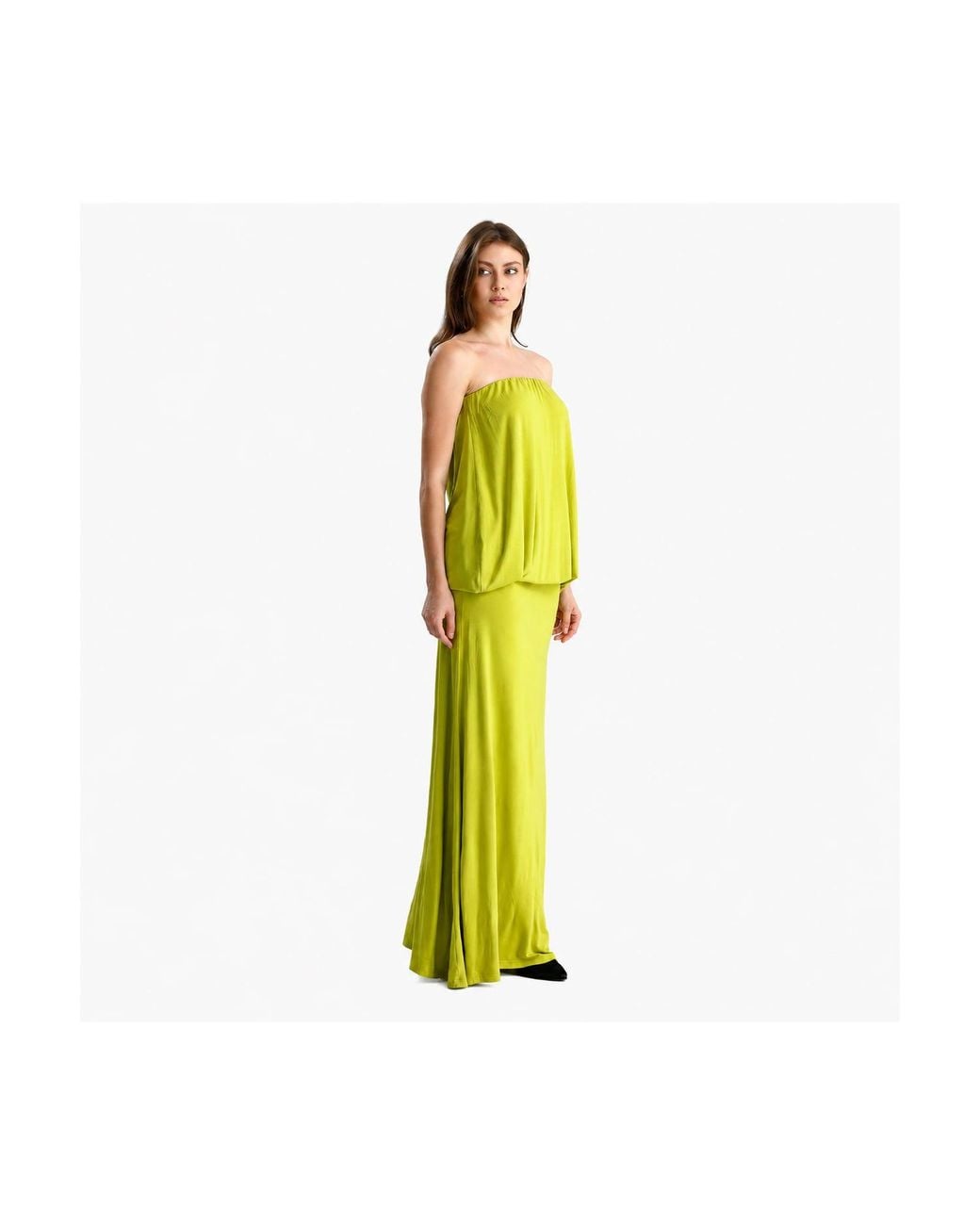 Maison De Gala Yellow Valerie Lime Maxi Dress