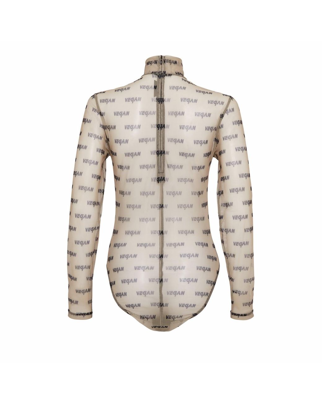 Sarah Regensburger White Vegan Mesh Bodysuit