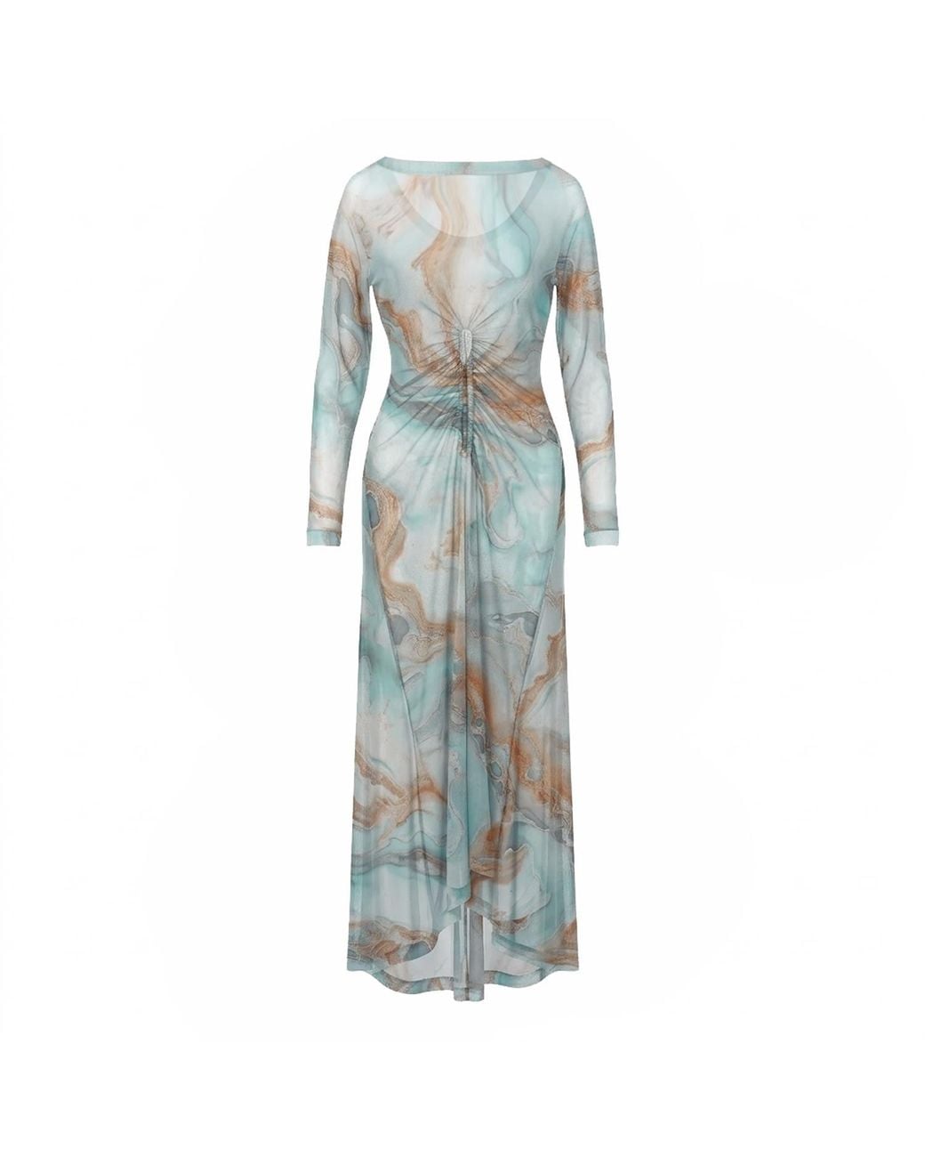Serotone Swim Blue Mesh Long Dress