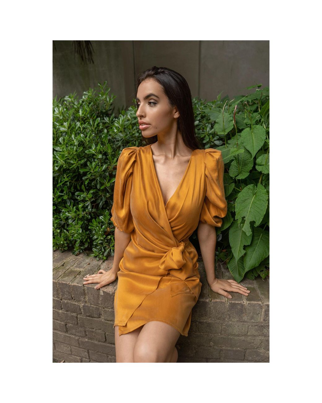 Femponiq Brown Draped Vegan-cupro Wrap Dress