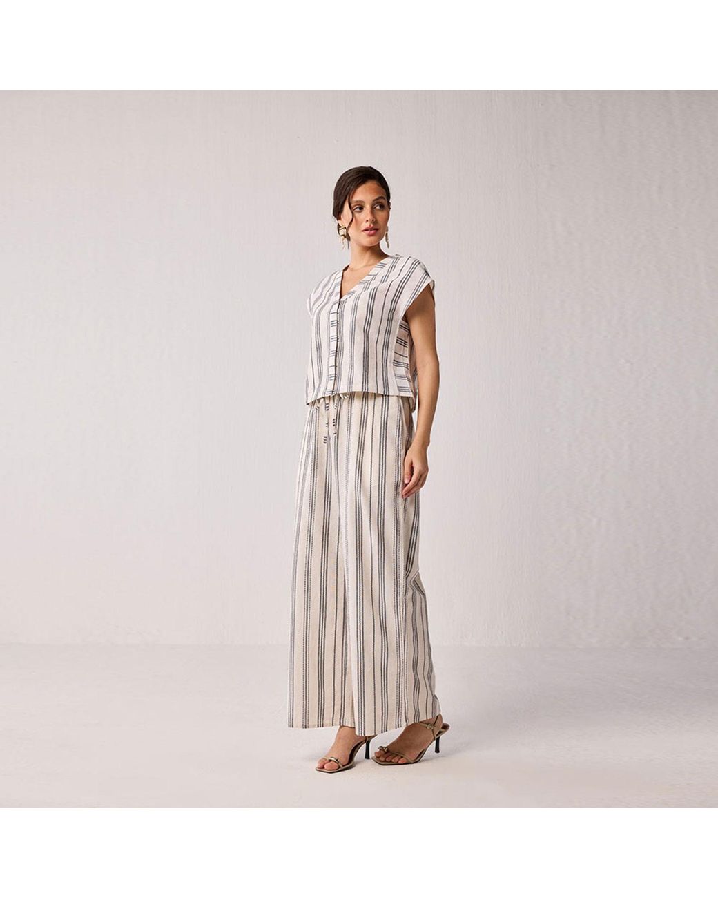 REISTOR Brown Wide-Leg Drawstring Pants