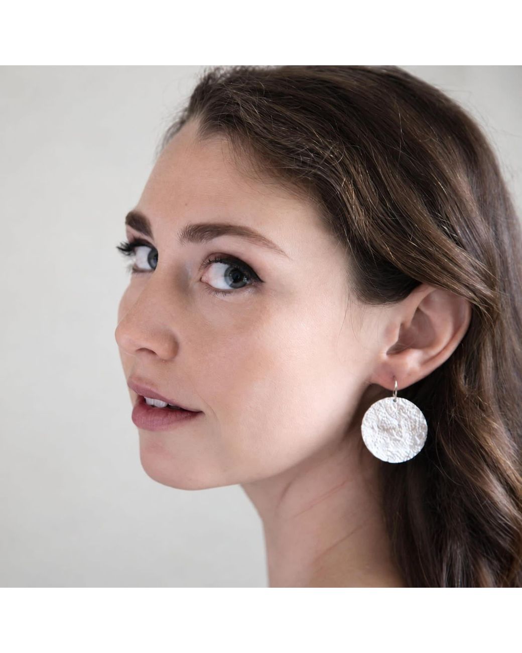 Heather Hawkins Jewelry Metallic Large Hammered Disc Earrings Goldfilled