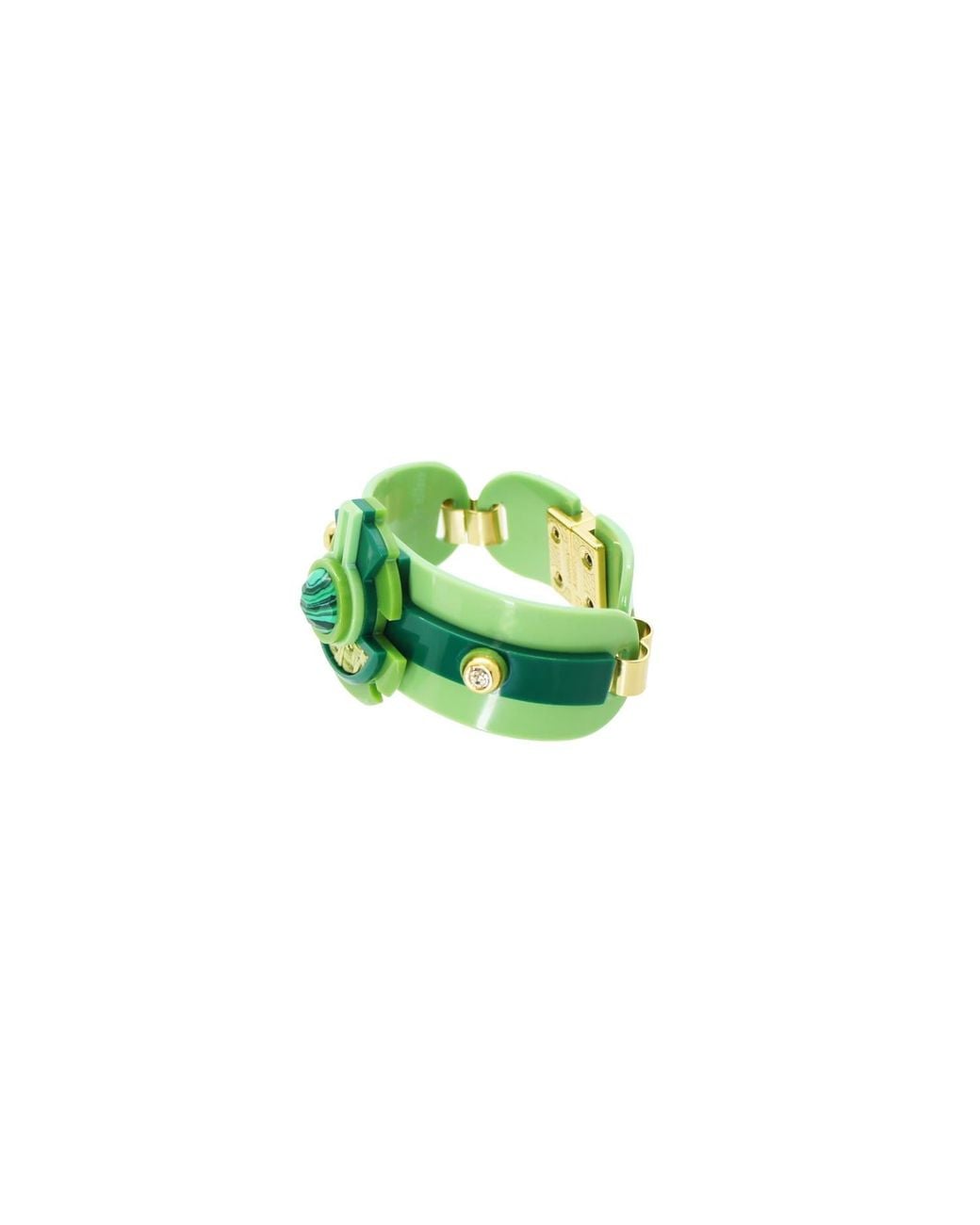 Gissa Bicalho Green Acrylic Handmade Bracelet Buriti