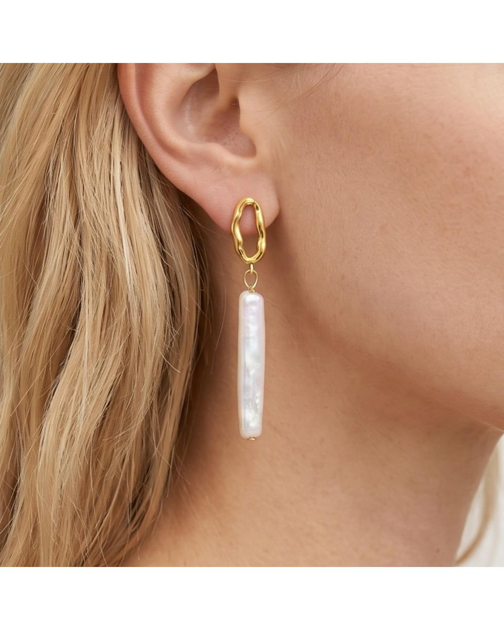 Uchi and Soto Metallic Shinju Pearl Drop Earrings