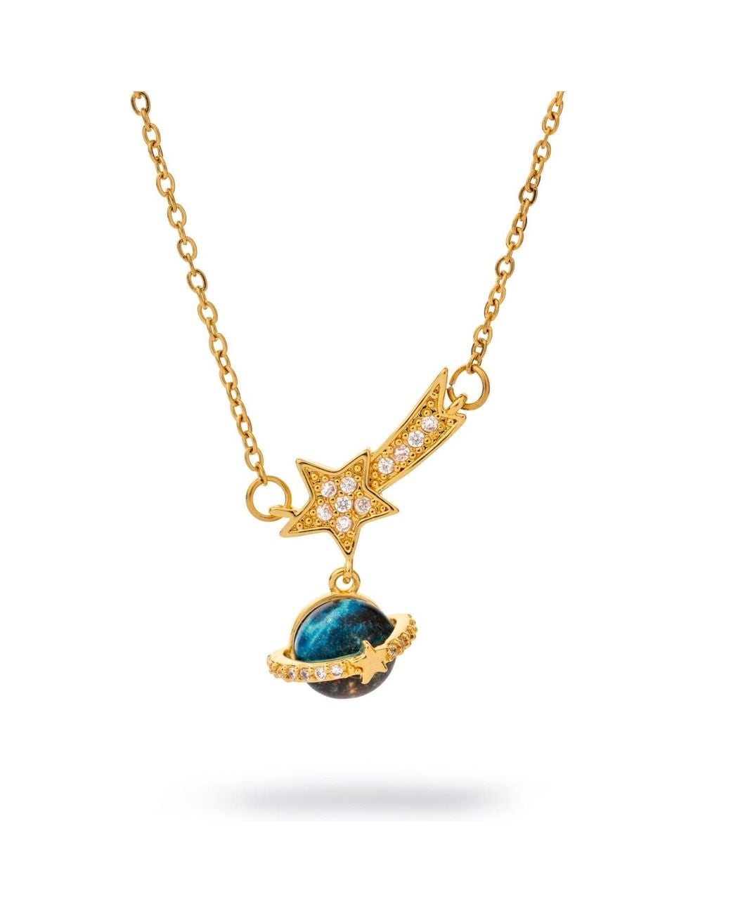 Ebru Jewelry Metallic Cosmic Journey Opal Star Necklace